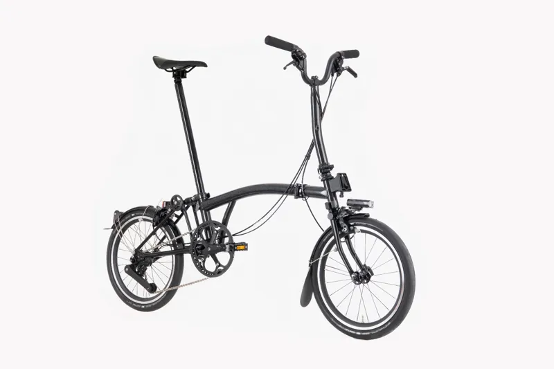 Brompton P-Line Urban Mid Bar Folding Bike 2022 Midnight Black-1